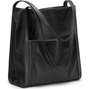 Women Shoulder Bag Genuine Leather Totes Purses and Handbags Medium Size Black